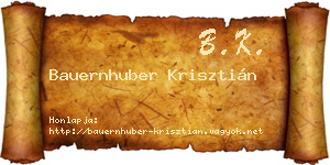 Bauernhuber Krisztián névjegykártya
